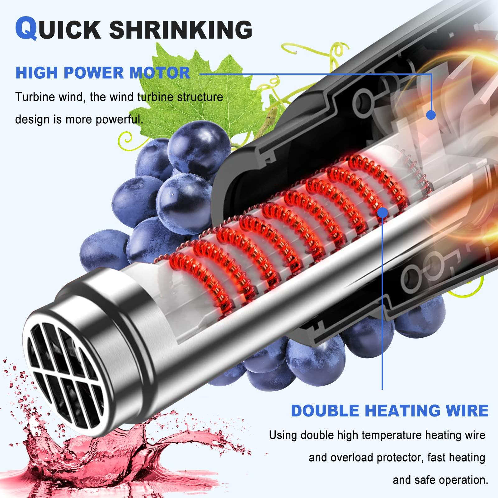 Saladulce Saladulce PVC Capsule Heat Shrinker Digital Wine Capsule Heat Shrinker 40-600 Heat Shrink Gun for PVC PP POF Wine Capsules Wrapping 110V