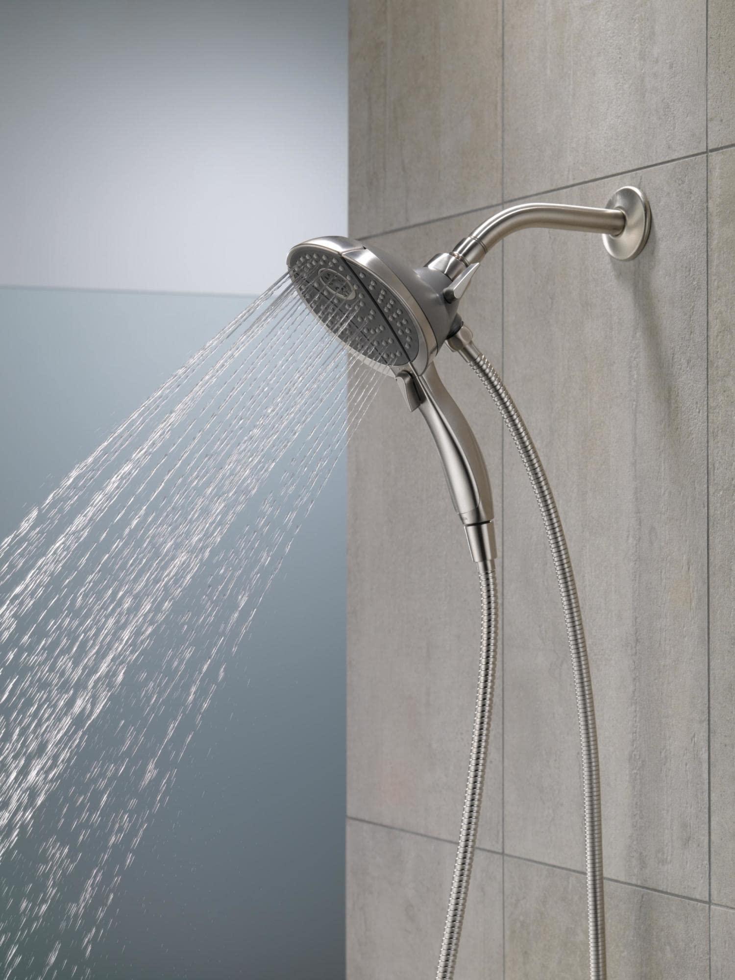 DELTA FAUCET Delta Faucet 4-Spray In2ition Dual Shower Head with Handheld Spray, Detachable Shower Head with Hose Chrome 58467