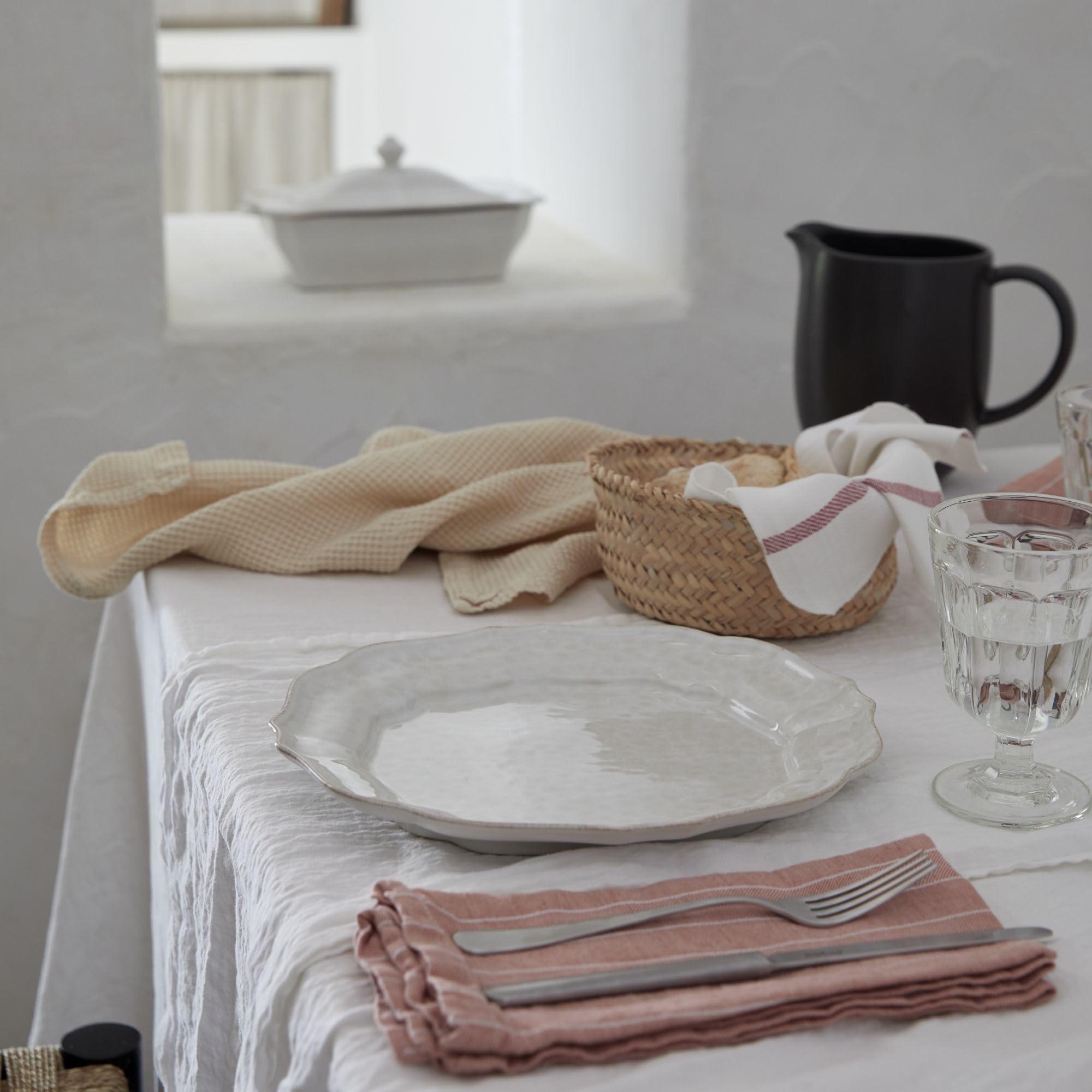 Casafina Casafina Ceramic Stoneware 11\'\' Dinner Plate - Impressions Collection, White | Microwave & Dishwasher Safe Dinnerware | Food Safe Glazing | Restaurant Quality Tableware