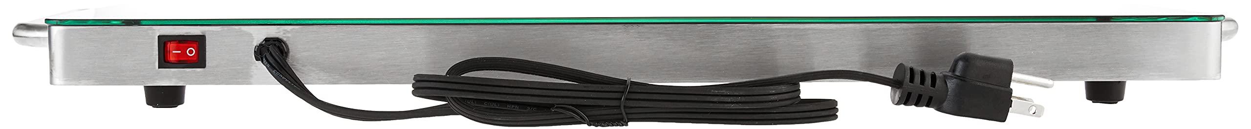 NutriChef NutriChef Stainless Warming Hot Plate - Keep Food Warm w/ Portable Electric Food Tray Dish Warmer w/ Black Glass Top, For Restaurant, Parties, Buffet Serving, Table or Countertop Use