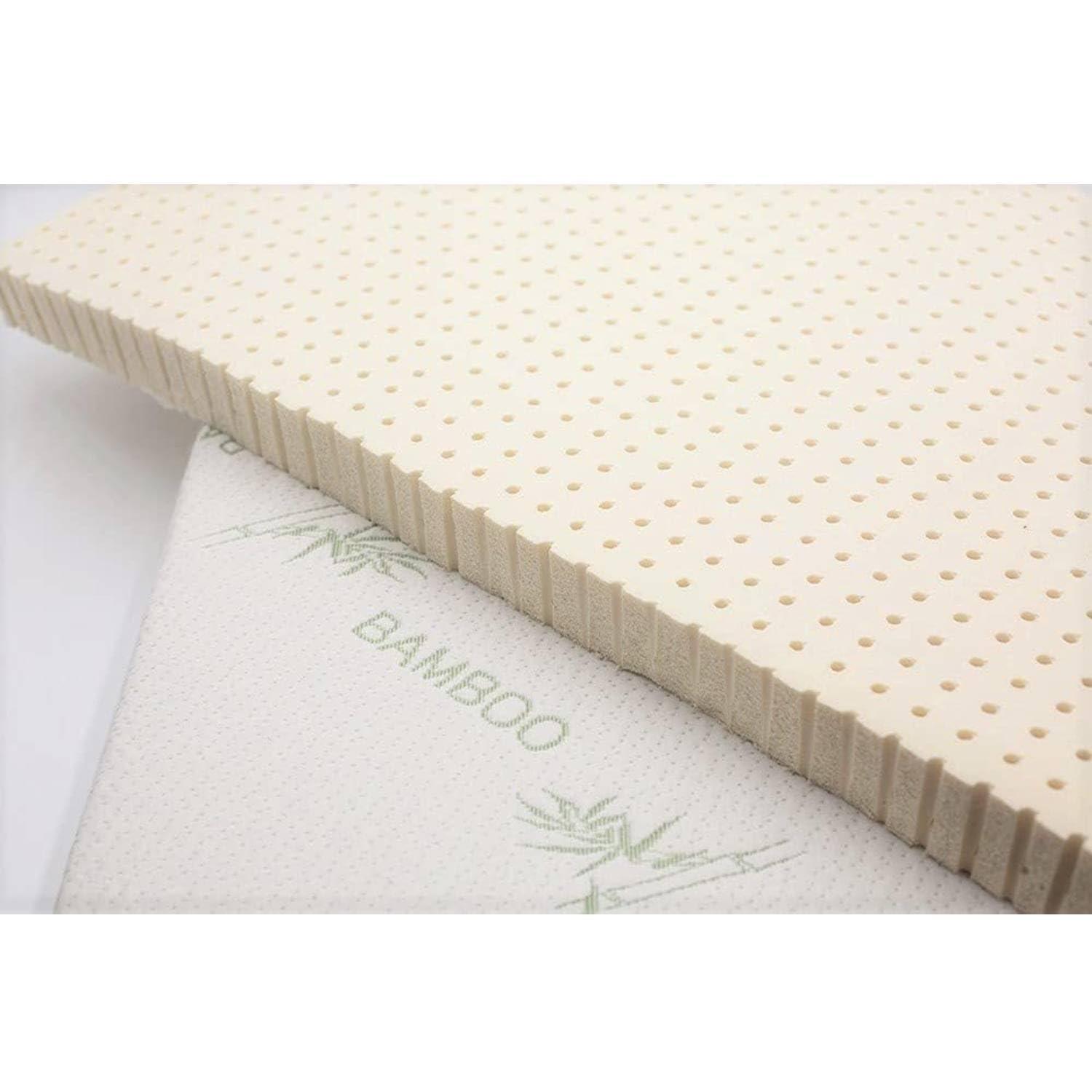 ORGANIC TEXTILES ORGANIC TEXTILES 2 Inches Organic Latex Mattress Topper with Removable Rayon Derived Material Cover - Made in USA (2\" Twin - Soft)