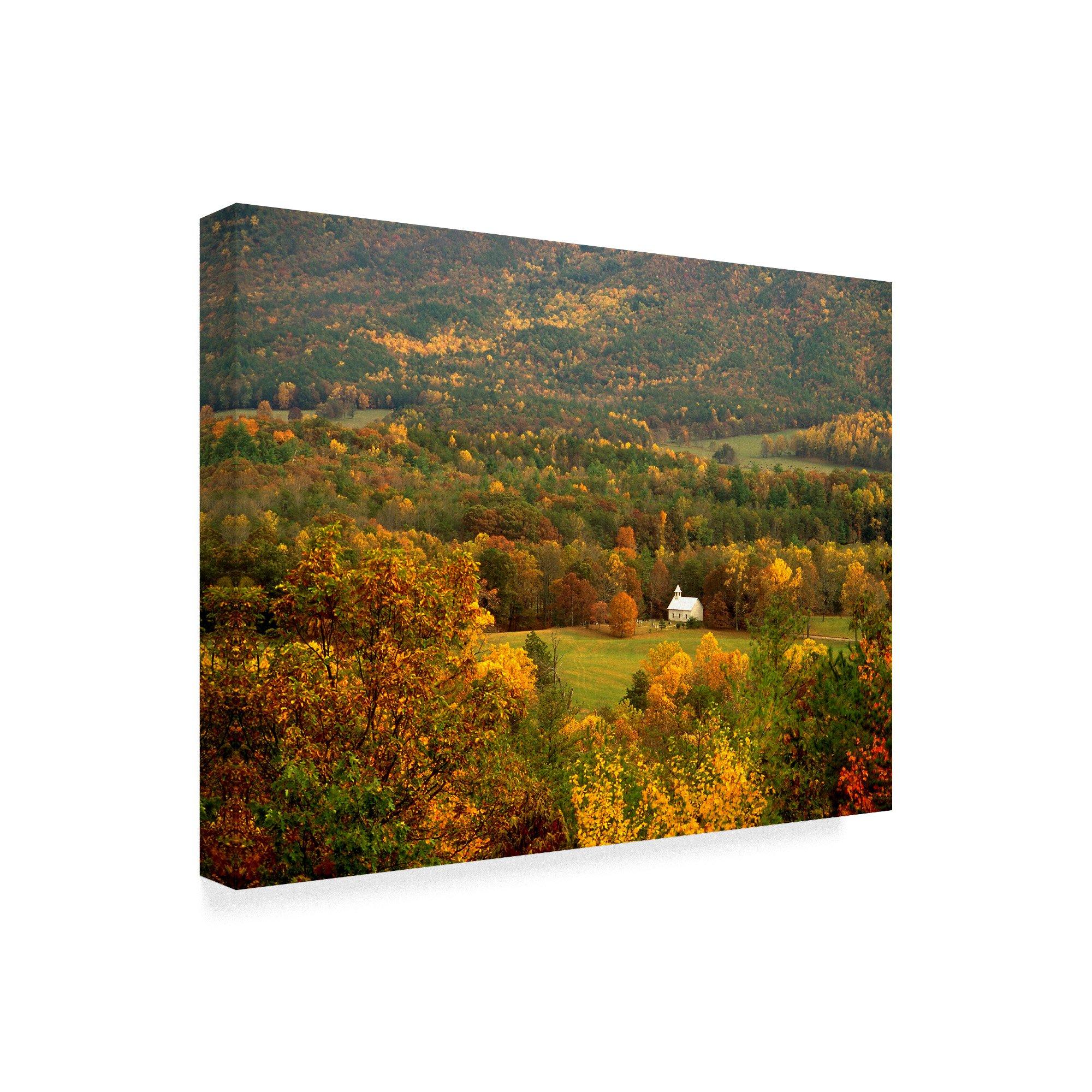 Trademark Fine Art Trademark Fine Art ALI36773-C3547GG Church Cades Cove by J.D. McFarlan Fine Art, 35x47-Inch, Multicolor