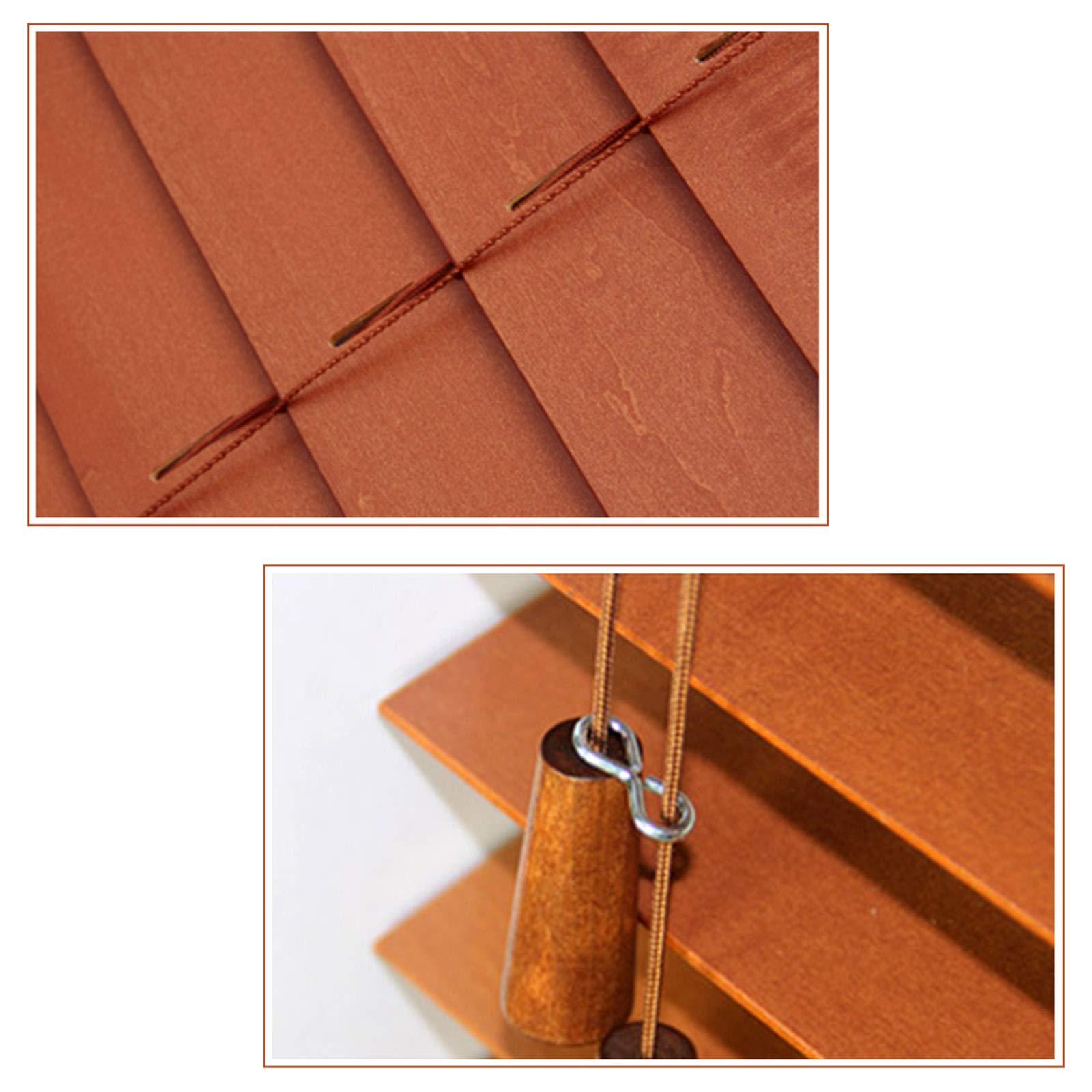 Jolan Window Blinds,Wooden Blinds,Shades for Home,Semi-Blackout,Dark Oak,Faux Wood Blinds,with Lifter.,50x90cm/20x35in