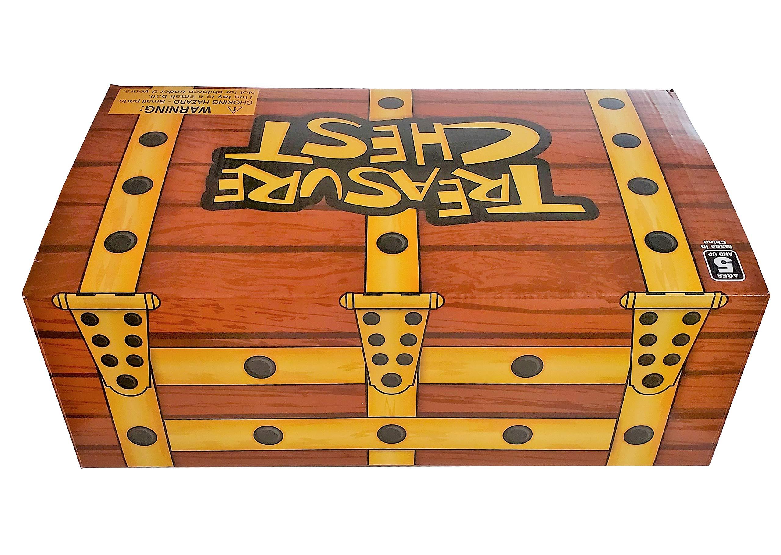 Zugar Land Zugar Land Huge Wood Looking Treasure Chest Box (16 inches x 9 inches) Cardboard. Brown and Gold. Easy to Assemble. Perfect Prop for your Pirate Themed Birthday Party!