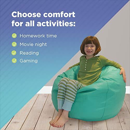 Bean Products Bean Products Small Vinyl Bean Bag Chair | Filled w/Polystyrene Beads & CertiPUR Foam | Made in USA | 31”W, 33”L, 20”H | 15lb | Available in 2 Sizes | Perfect for Teens & Kids | Purple