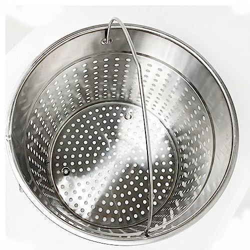 Bayou Classic Bayou Classic 1136 36-qt Stainless Stockpot w/Vented Lid and Stainless Perforated Basket Features Stainless Welded Handles Perfect For Steaming Boiling or Frying