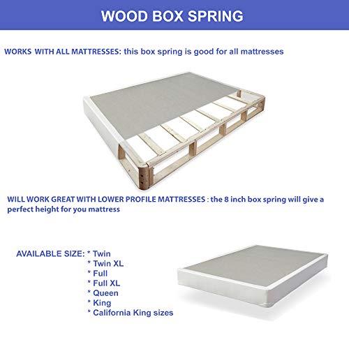Continental Sleep Continental Sleep Fully Assembled Low Profile Wood Traditional Box Spring/Foundation for Mattress Set, Twin, Grey