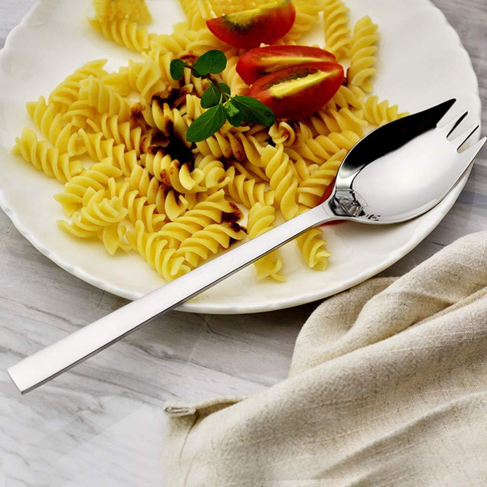 Cabilock 1 Pc 304 Long Handle Spork Cream Spoon Stainless Steel Spoon Salad Spork Salad Spoon