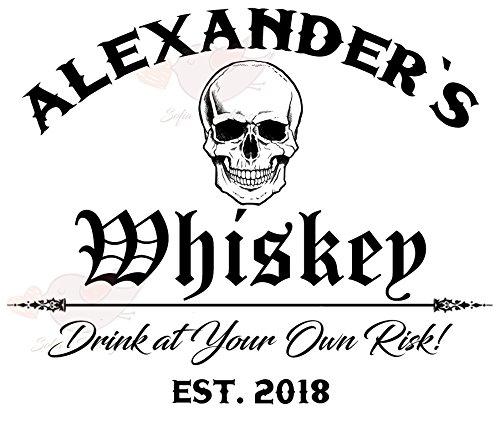 Sofia\'s Findings Personalized - Custom American White Oak Aging Barrel | Age your own Whiskey, Wine, Rum, Tequila, Beer, Bourbon & More. - Danger Design (2 Liters)