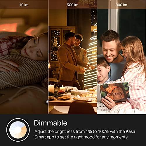 Kasa Smart Kasa Smart Light Bulb KL110, LED Wi-Fi smart bulb works with Alexa and Google Home, A19 Dimmable, 2.4Ghz, No Hub Required, 800LM Soft White (2700K), 9W (60W Equivalent)