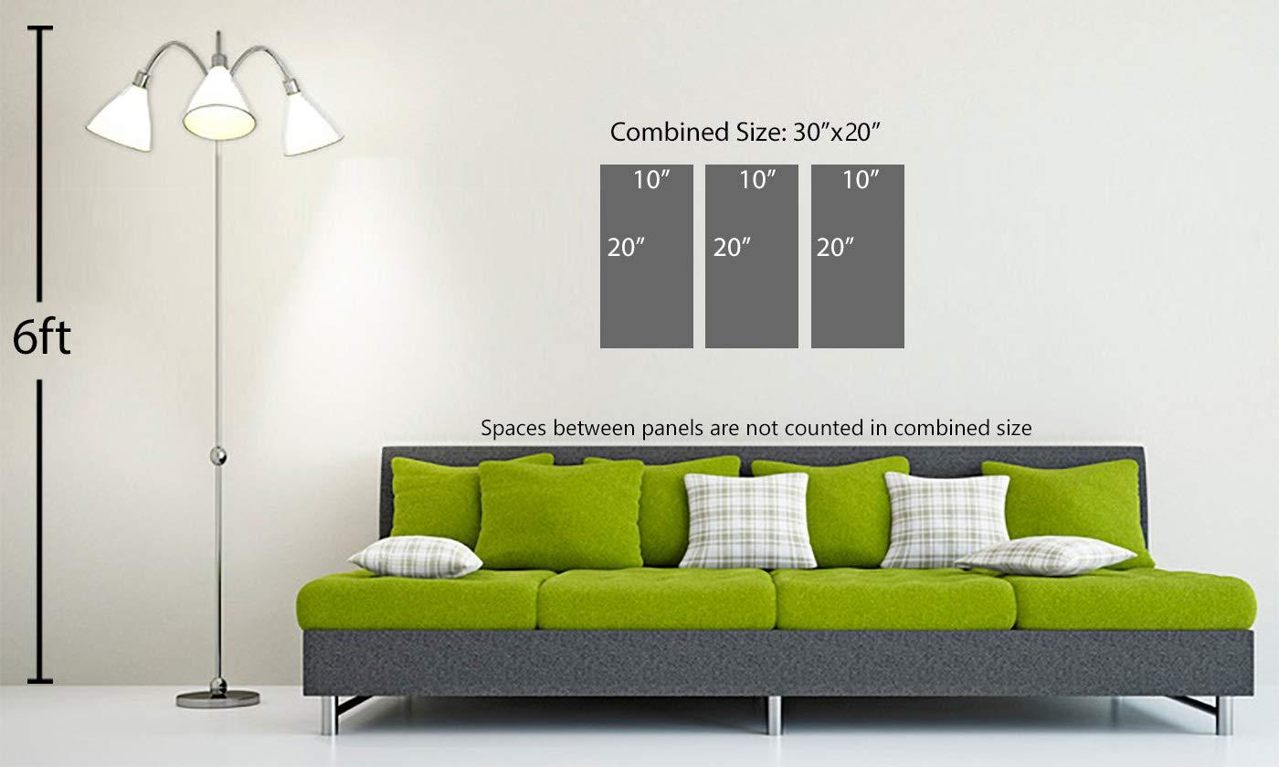 Canvas Quest 30 x 20 TOTAL - Agave Plant Canvas Print Wall Art Aegean Blue 3 Panel Split Botanical Art, tequilana plant