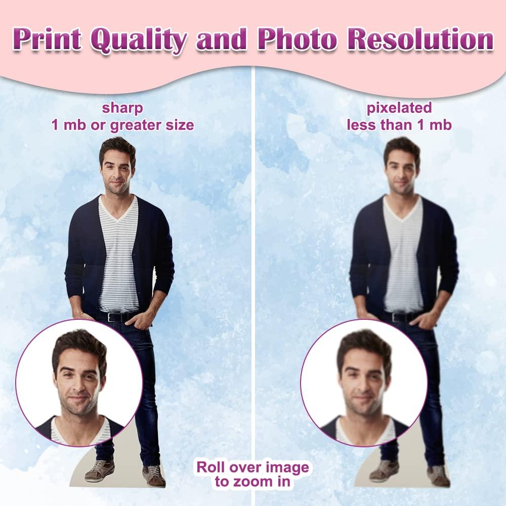 All Personalization All Personalization Custom Life Size Coroplast Cutout - Personalized High Resolution Stand Up Custom Cutout Upload Your Own Photo - Perfect for Wedding and Birthday (Coroplast, 49-Inch to 72-Inch)