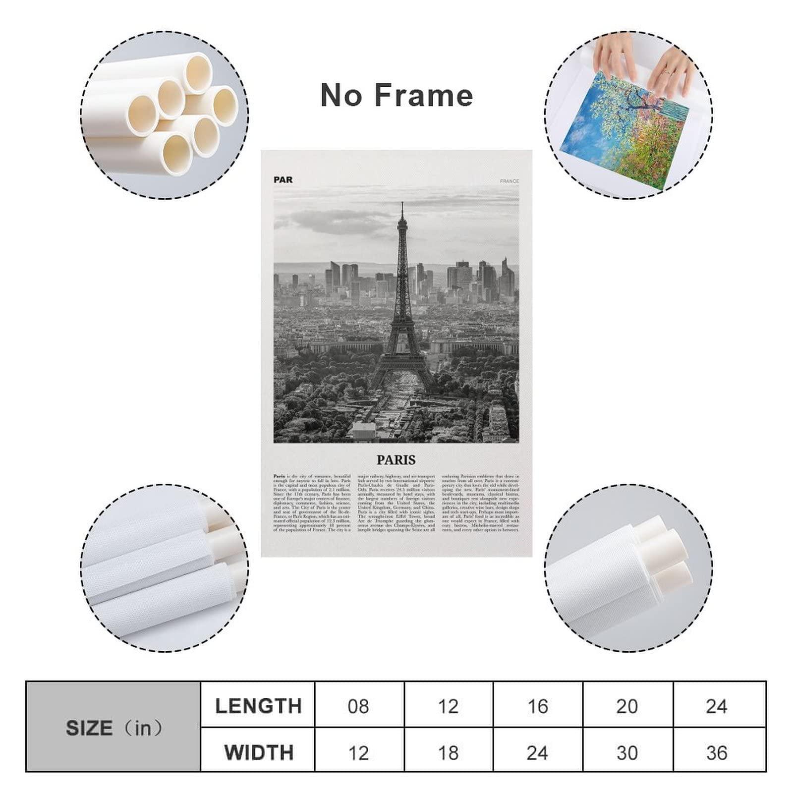 chenyingyi9996 Paris Print Black And White, Paris Wall Art, Paris Poster, Paris Photo, Paris Wall Dcor, Paris Map, Poster Decorative Painting Canvas Wall Art Living Room Posters Bedroom Painting 24x36inch(60x90cm)