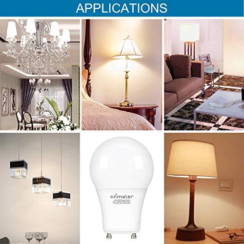 comzler comzler GU24 Base A19 LED Bulb 9W Equivalent 80W, 2 Pin LED Light Bulb 2700K Warm White CRI 85, 900LM,Non-dimmable Bulb for CFL Replacement 4 Pack