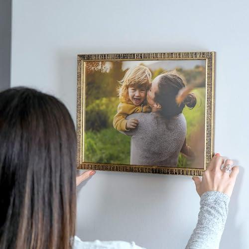 CountryArtHouse CountryArtHouse 24x14 Frame Gold Solid Wood Picture Frame - Complete Modern Photo Frame Includes UV Acrylic Plexiglass, Acid Free Foam Backing Board and Hanging Hardware
