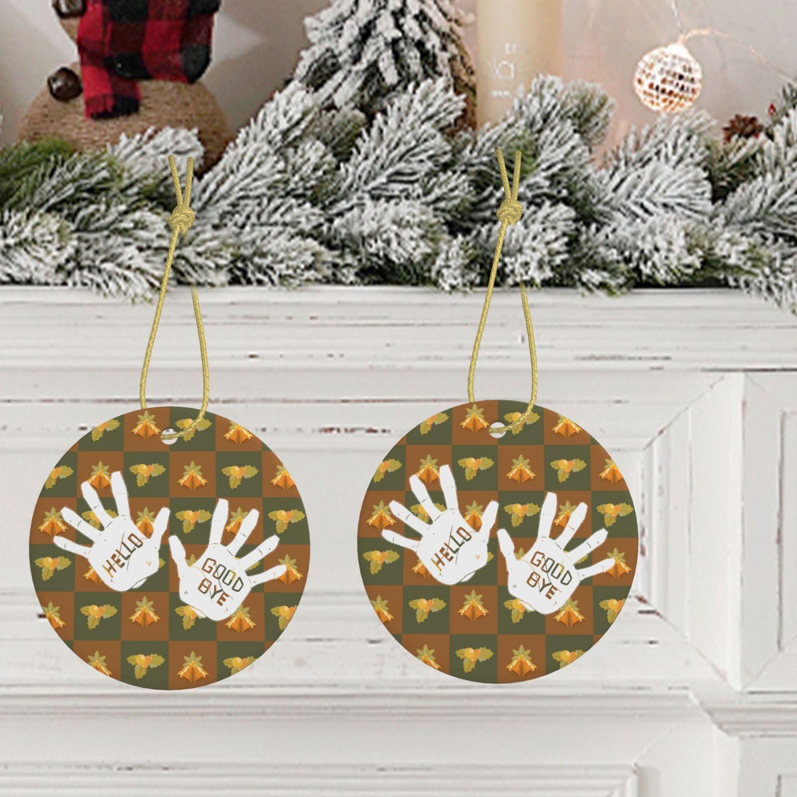 BYOBLU Umbrella-Academy - Klaus-Hands Christmas Ornaments 2024, Office Home Decorations Ceramic Ornaments, Christmas Tree Xmas Souvenirs Gifts for Family Friends Coworkers