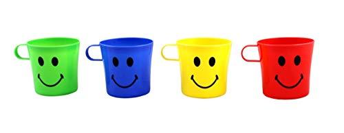 Homestyle Homestyle Dependable Industries 8 Pack Plastic Smiley Face Mug BPA Free 8 Ounce Drinking Cup