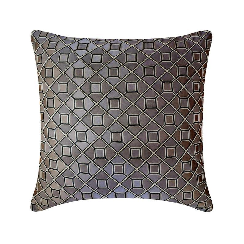The HomeCentric The HomeCentric Decorative Throw Pillow Cover Brown 26\"x26\" (65x65 cm) Jacquard Textuured Cushion Covers for Sofa Chouch, Hotels, Living, Bed Room, Geometric Modern Style - Nexus
