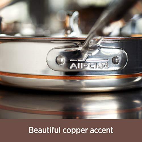 All-Clad All-Clad Copper Core 5-Ply Stainless Steel Sauce Pan 2 Quart Induction Oven Broiler Safe 600F Pots and Pans, Cookware Silver
