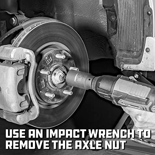 Powerbuilt Powerbuilt 4 Piece Axle Nut Socket Set Kit 10 - 648635, Black