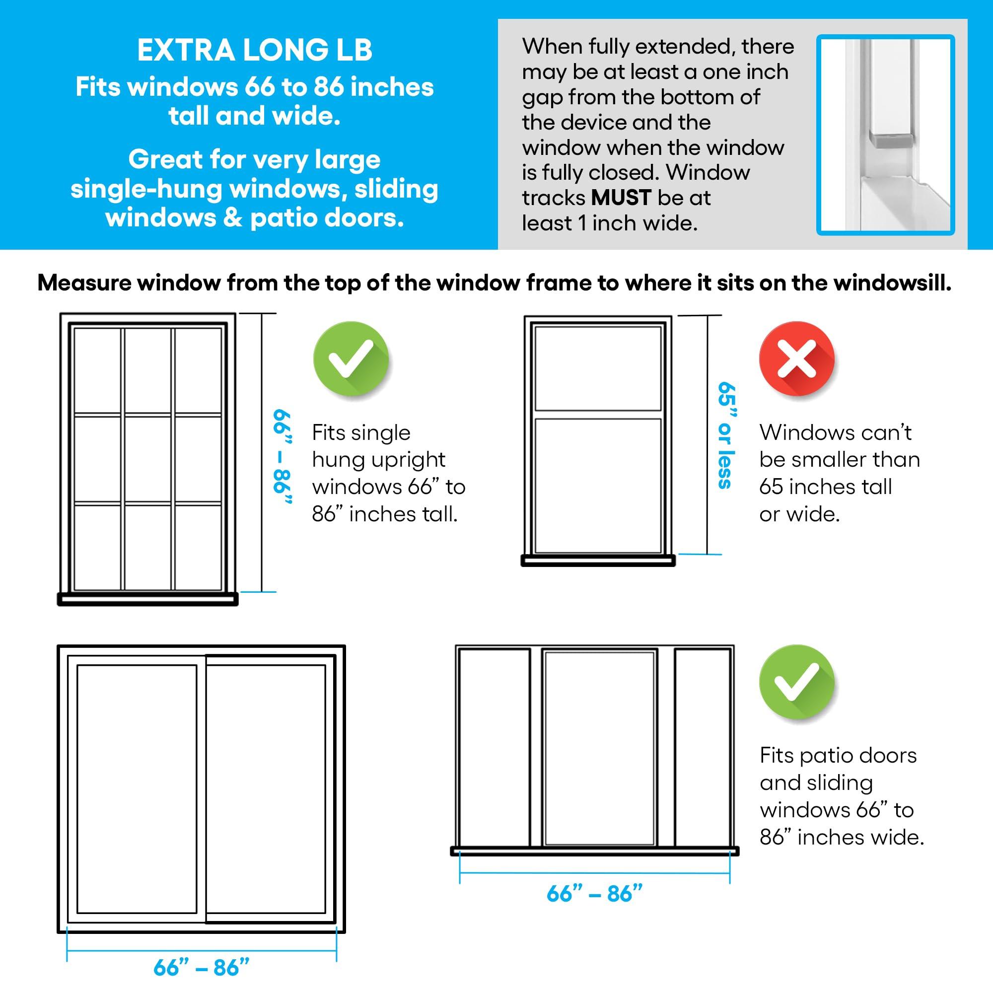 The Lock-It Block-It The Lock-it Block-it Extra Long (1 Device) Home Security Adjustable Window Security Bars/Window Lock Bar, Security Bar for Sliding Glass Door, Child Safety Lock & Sliding Patio Door Security Bar