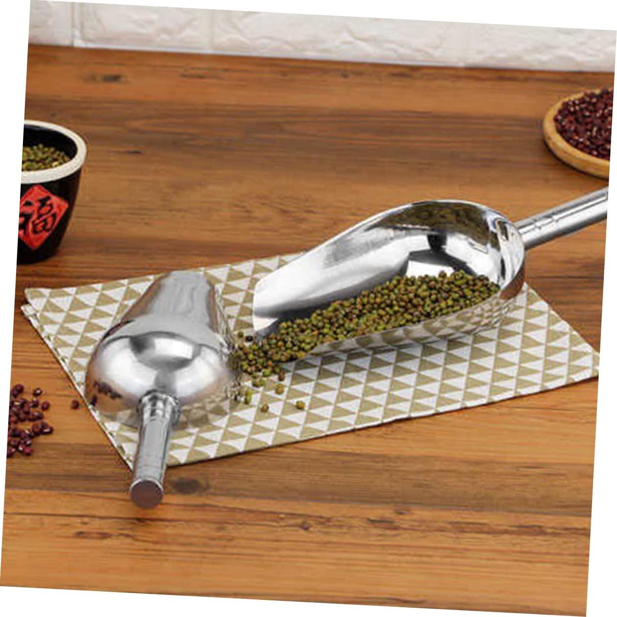 FUNOMOCYA FUNOMOCYA Ice Cube Scoop Refrigerator Ice Cookie Scoop Ice Scooper Ice Maker Trays Ice Cream Maker Ice Cream Flakes Ice Scoop for Ice Machine Ice Cube Tray Scraper Bin Stainless Steel Silver