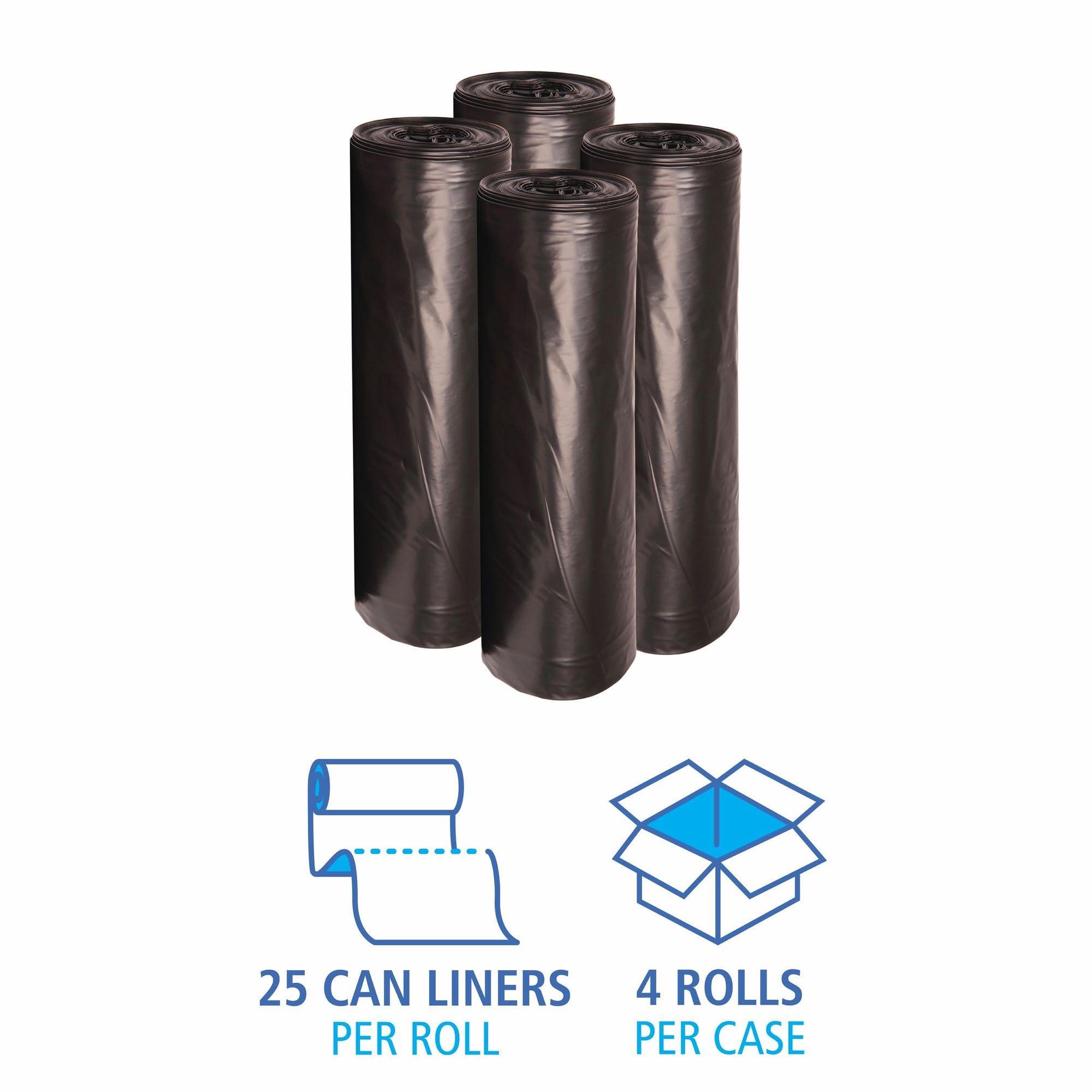 Boardwalk Boardwalk 522 Super Extra-Heavy Repro Can Liner, 43x47, 1.6 Mil, 56gal, Blk, 10 Bags per Roll (Case of 10 Rolls)