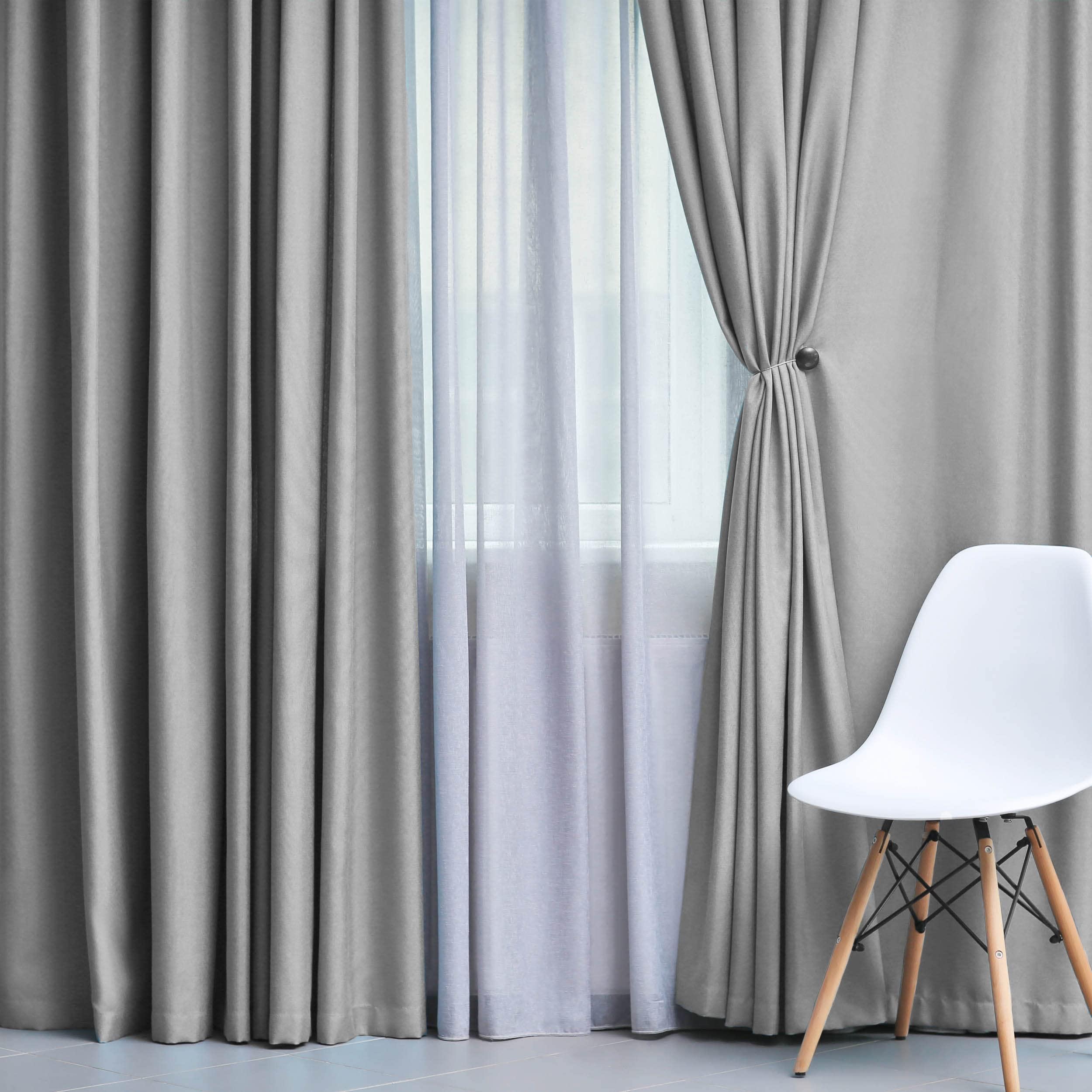 Superior Superior Blackout Curtains, Room Darkening, Bedroom, Living Room Window Accents, Sun Blocking, Thermal, Classic Modern with Rod Pockets or Grommets, Solid Collection, 4 Panels, 52" x 120", Silver