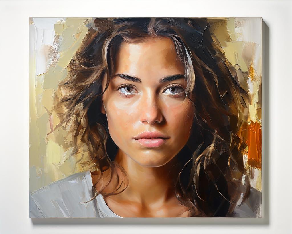 Generic Custom Portrait Painting from photo, Oil Portrait from your photo, Commission Portrait, Customized Portrait, Portrait on canvas, Wall Art, Print on canvas with partial manual work