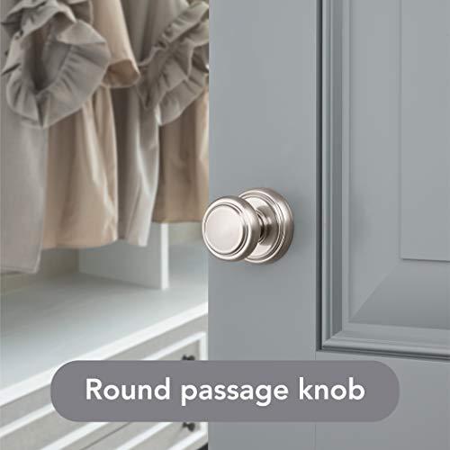 Baldwin Baldwin Alcott, Interior Passage Door Knob for Hallway/Closet/Rooms, Non-Locking Door Handle With Microban Protection, in Satin Nickel
