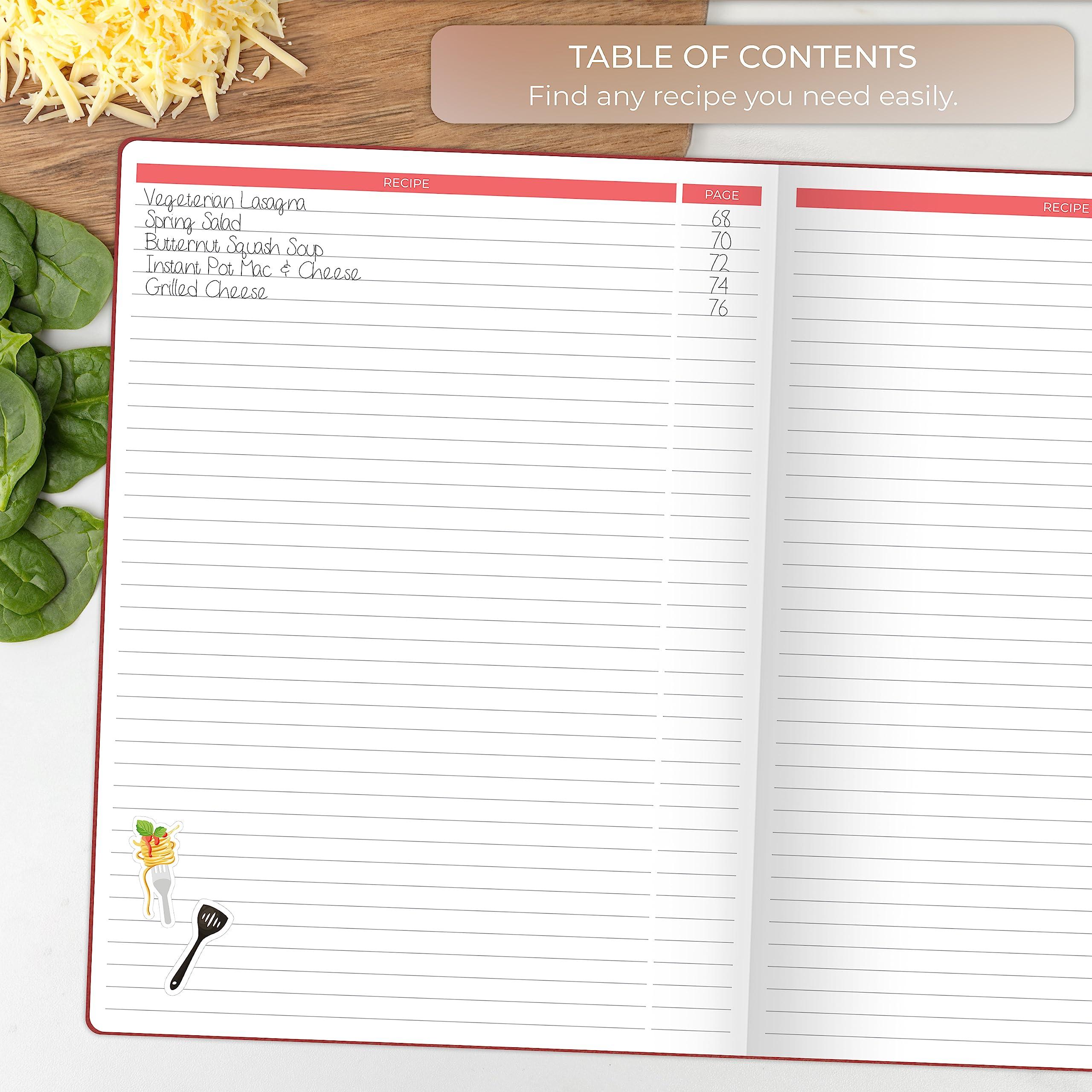 Clever Fox Clever Fox Recipe Book Make Your Own Family Cookbook Blank Recipe Notebook Organizer Empty Cooking Journal to Write In Recipes Large Size, 8.5x11.2, Hardcover, Burgundy