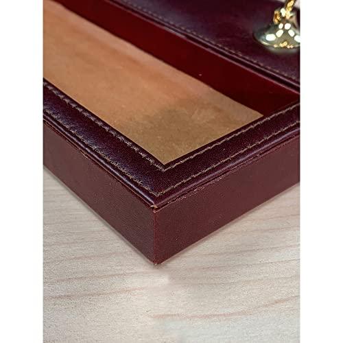 Dacasso Dacasso A3004 Leather Double Pen Stand Desk Set, Mocha