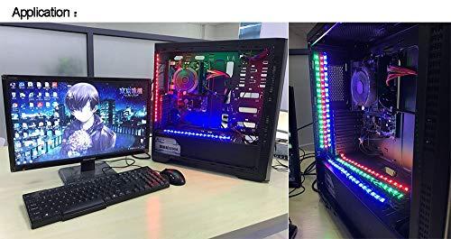 LEDdess DS LED Light Strip RED Computer Lighting with Magnetic for PC Case Lighting Kit (2Pack,30CM, Molex Connector, S Series)