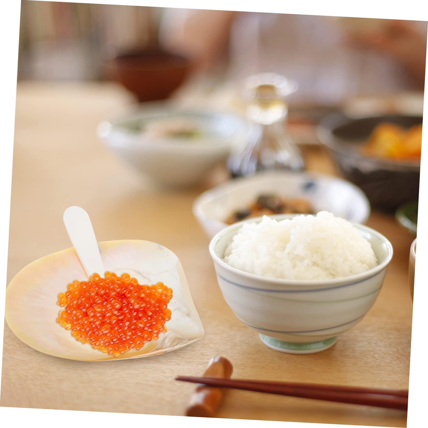 PRETYZOOM PRETYZOOM 1 Set Caviar Dish Fish Decorative Balls for Bowls Products Tank Conch Charcuterie Flat Caviar Shell Dish Caviar Props Decorative Paintings for Living Room Glossy Shell Adornment