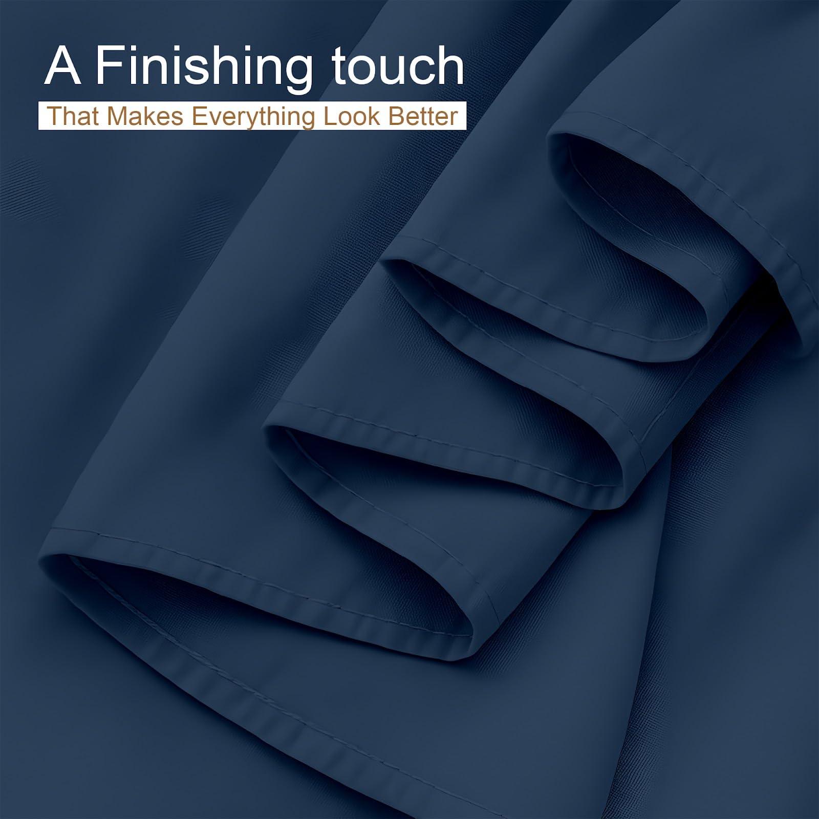 ARlinen ARlinen Bed Skirt Twin XL Bed Skirt 18 Inch Drop, Tailored/Pleated Bedskirt, Dust Ruffle with Split Corners and Platform, Solid Wrinkle and Fade Resistant bedskirt (Twin XL, Navy Blue Solid)