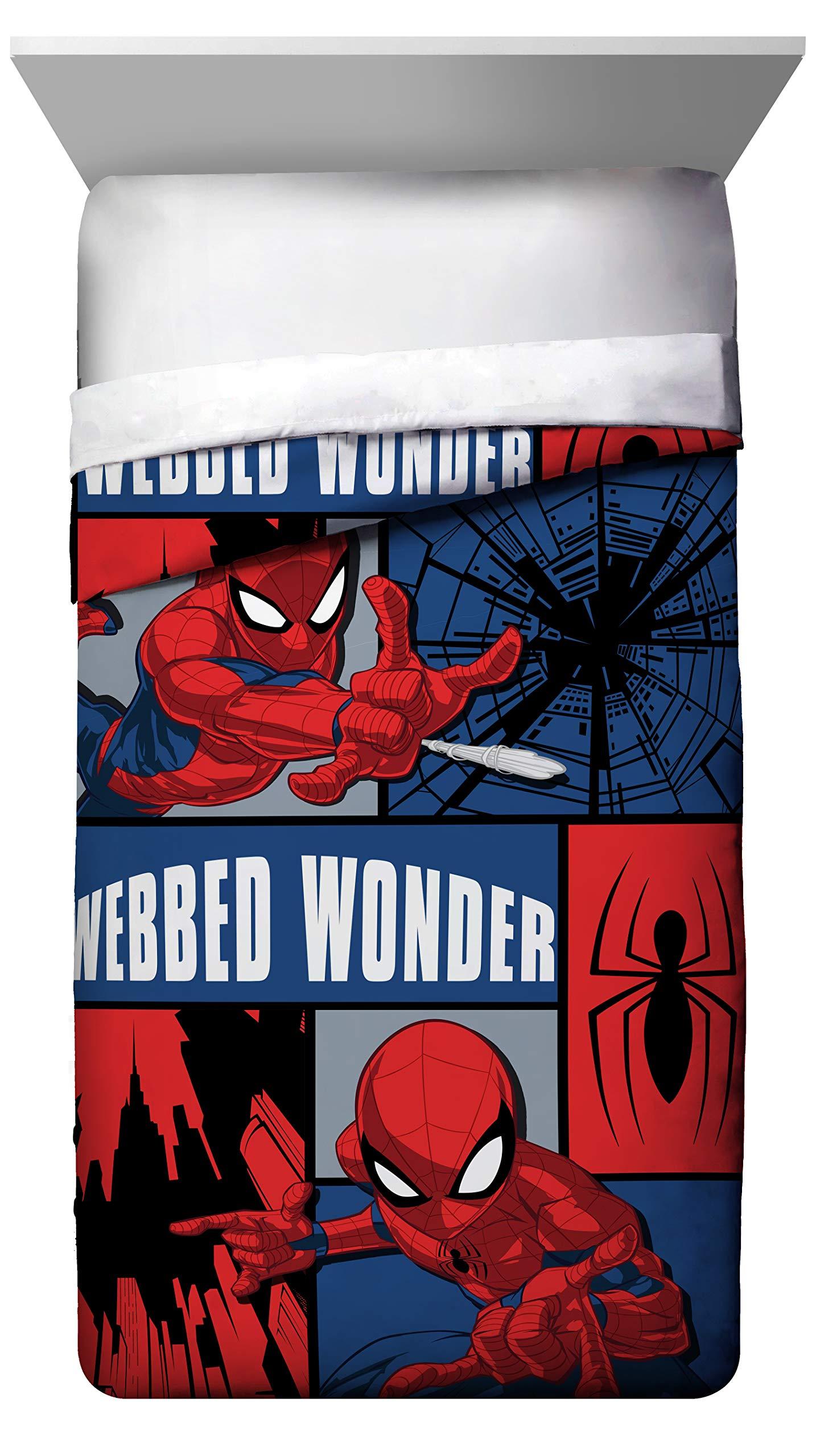 Jay Franco Jay Franco Marvel Spiderman Webbed Wonder Twin Bed Set and Spidey Daze Drapes Bundle