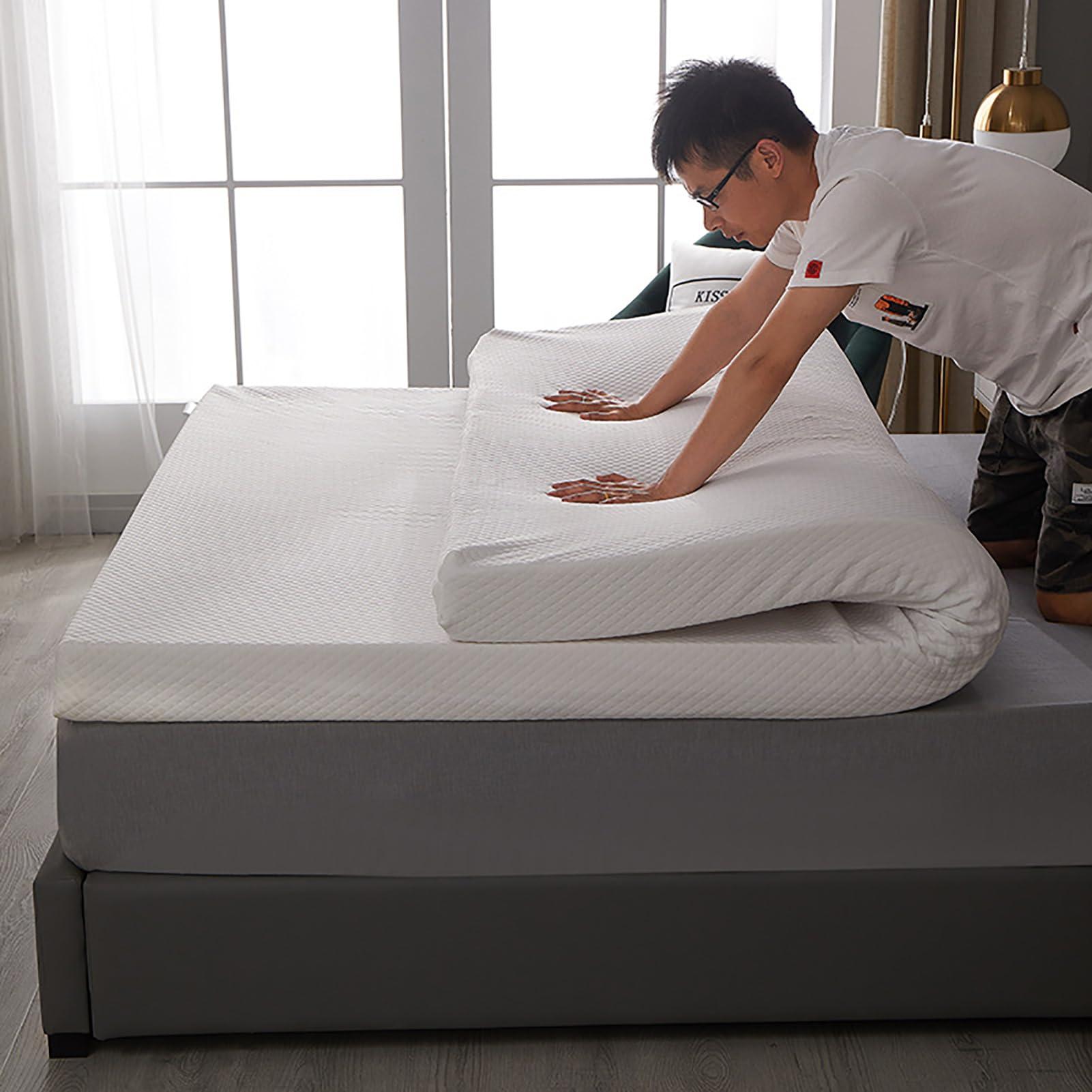 NaKeah NaKeah 100% Natural Latex Mattresses Massage Single Double Hotel Mattress Family King Queen Twin Full Size - 1/2/3/4 Inch - Organic Cover Included,7.5cm,150x200cm