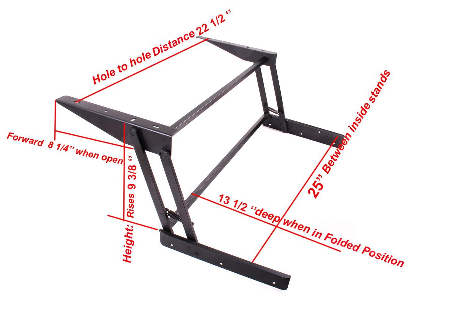 ECLV Lift up Top Large Coffee Table DIY Hardware Fitting Furniture Mechanism Hinge Spring,Black