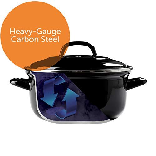BK BK Indigo Aluminum Heavy-Gauge Carbon Steel, Induction, 5.5QT Nonstick Glaze Dutch Oven, Dishwasher Safe, Black