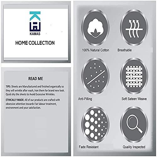 Kamas Home Collection Kamas 6PC Sheet Sets California King Dark Grey 1000 Thread Count Egyptian Cotton, Sateen Weave for Soft&Comfort Feel, Fits Mattress Upto 18\'\' Deep Pocket (Cal.King- 6 PC Sheet Sets, Dark Grey)