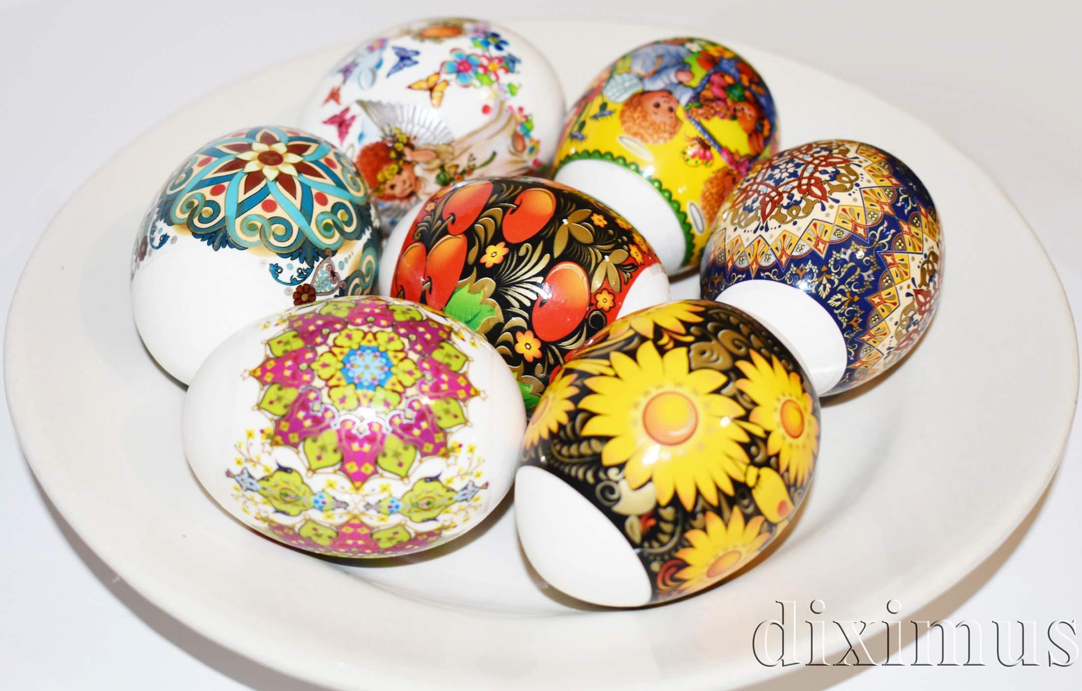 Diximus Easter Egg Decorating Kit  Thermo Heat Shrink Sleeve Decorating Easter Egg Wraps  Pysanka Pysanky Patterns  Egg Stickers