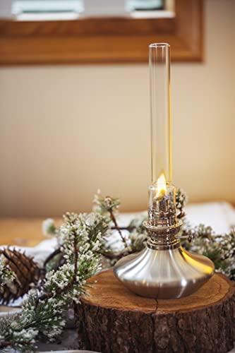DANFORTH Danforth Pewter Mariner Oil Lamp - 14” High with Glass Chimney, Made in USA