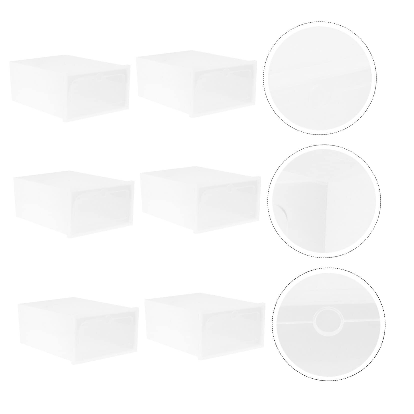 Zerodeko Zerodeko Plastic Shoe Containers 6pcs Stackable Shoe Storage Boxes Lids for Home