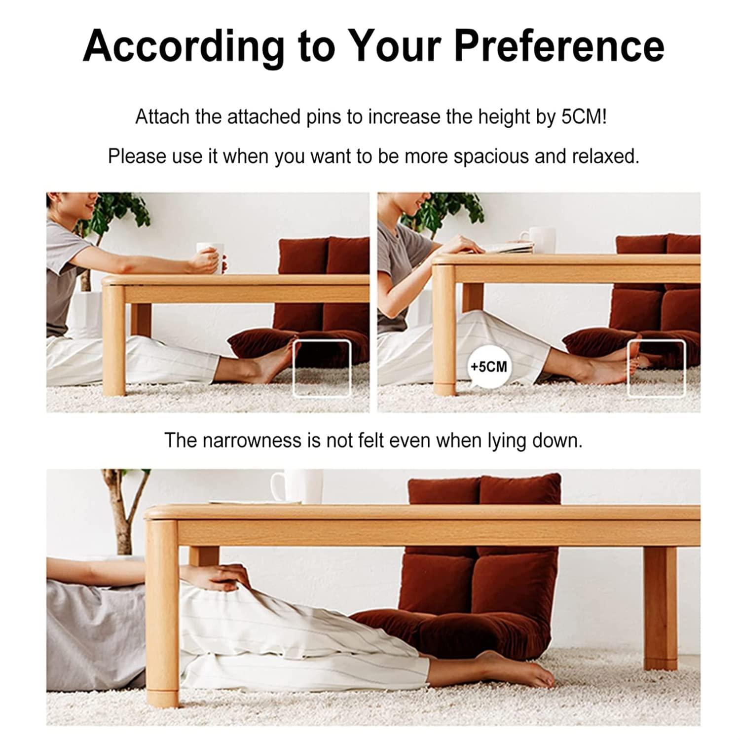 Appleya Appleya Kotatsu Table 5-Piece,Kotatsu Heated Table, Japanese Folding Storage Tatami Coffee Table Thickened Furnace Winter Roasting Stove Heating Table