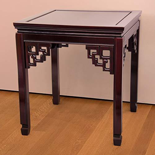 ORIENTAL FURNITURE Red Lantern Rosewood Square Ming End Table