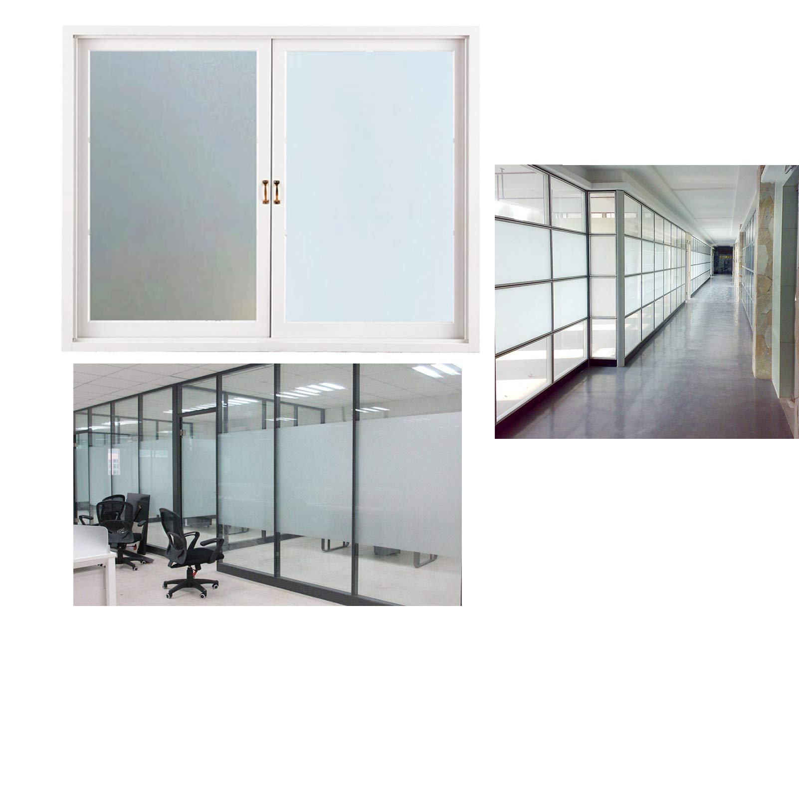 bandezid bandezid Privacy Window Film Opaque Privacy Window Sticker Door Cover Anti-UV Static Non-Adhesive Static Cling Glass Window Film for Office or Home Multiple Colors and Sizes-White 0.45x9m