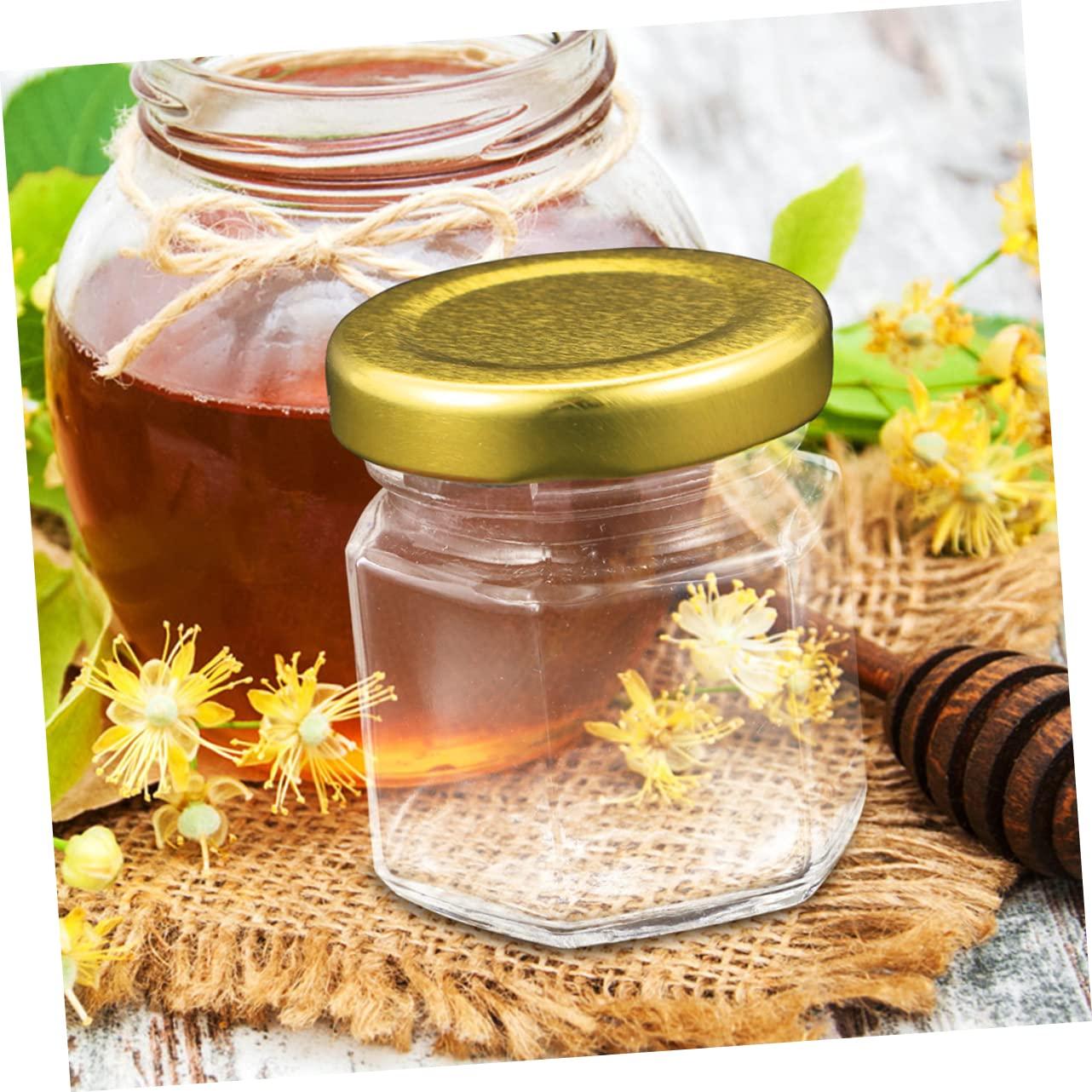PRETYZOOM PRETYZOOM 6pcs Honey Bottle Food Containers with Lids Juice Bottles with Lids Flask Sweet Jars Small Honey Jar Hydro Jam Jars with Lids Candy Jar Milk Jug Maple Syrup Drink Glass Transparent