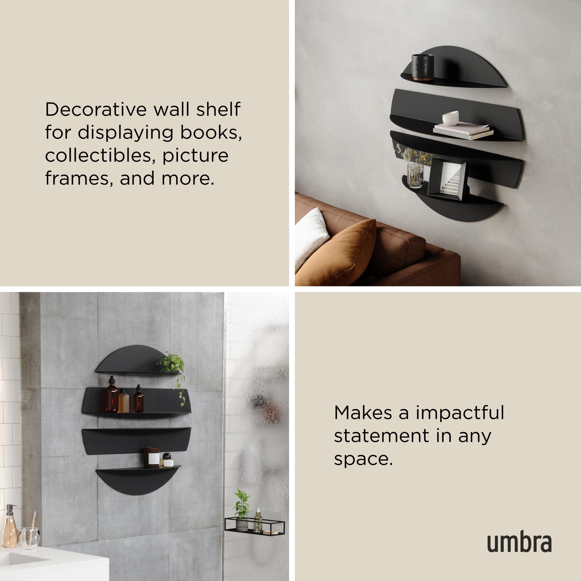 Umbra Umbra Solis Decorative Metal Floating Wall Shelf, Stone, Black