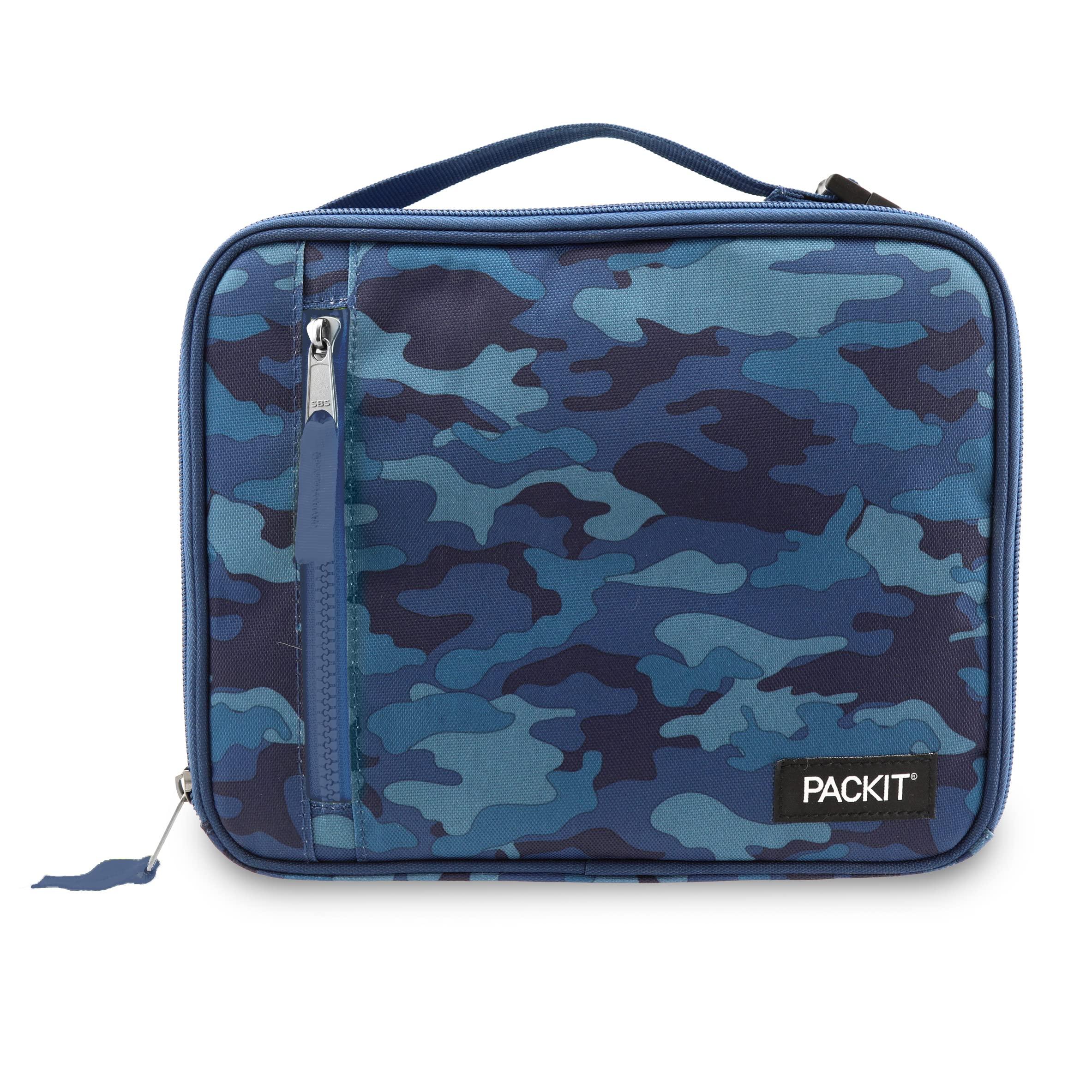 PackIt PackIt Freezable Classic Lunch Box, Blue Camo, Built with EcoFreeze Technology, Collapsible, Reusable, Zip Closure With Zip Front Pocket and Buckle Handle, Designed for Lunches