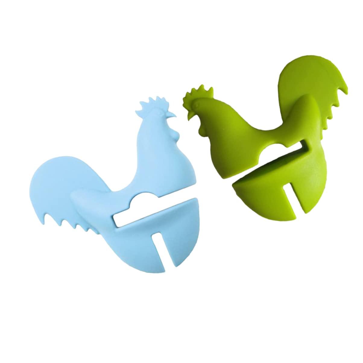 BESTonZON 6 Pcs Mini Oven Mitts Silicone Utensil Holder Oven Mittens Cartoon Pot Clip Spoon Rest Silicone Pot Lid Lifters Pot Side Clip Rest Pot Overflow Stopper Anti-scald Pot Clip The Bird